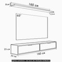 Ver imagem 3 de Rack TV 65 pol. Suspenso 160cm 2 Portas Lila Off/Cinamomo Z49 - Mpozenato