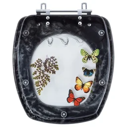 Tampa para Vaso Incepa Thema Preto com 4 Borboletas - 1