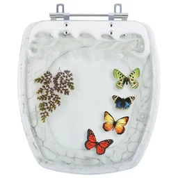 Tampa para Vaso Incepa Thema Branco com 4 Borboletas - 1 Tampa para Vaso Incepa Thema Branco com 4 Borboletas - 1