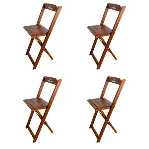 Kit 4 Banquetas Bistrô Dobrável Madeira Hei Imbuia - Tarimatã
