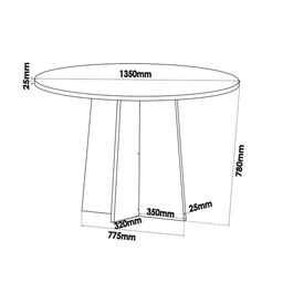 Mesa de Jantar Redonda Young com 6 Cadeiras Iza Mel/bege/vd Off White - Casa Giulia - 4