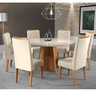 Mesa de Jantar Redonda Young com 6 Cadeiras Iza Mel/bege/vd Off White - Casa Giulia - 1