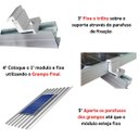 Ver imagem 7 de Kit Estrutura Suporte Fixador Linha C P/ 1 Placa Solar Alumínio Inox Telha Fibro Ondulada Viga Metál