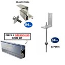 Ver imagem 2 de Kit Estrutura Suporte Fixador Linha C P/ 1 Placa Solar Alumínio Inox Telha Fibro Ondulada Viga Metál