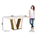 Ver imagem 5 de Mesa De Jantar Tampo Mdf 160Cm Vértice Henn Nature Off White