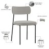 Kit 04 Cadeiras Decorativa Estofada para Sala de Jantar Melina F01 Linho Cinza - Lyam Decor - 4