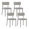 Kit 04 Cadeiras Decorativa Estofada para Sala de Jantar Melina F01 Linho Cinza - Lyam Decor - 1