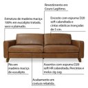 Ver imagem 2 de Sofá 3 Lugares Sala de Estar Recepção 2,40M Presley Couro Caramelo - Gran Belo