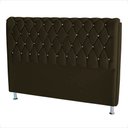Ver imagem 2 de Cabeceira de Cama Box Londres King 195 Cm Suede Botão de Strass Marrom do Lar Móveis e Decoração
