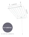Ver imagem 2 de Varal De Teto Tradicional 120cm x 10 Varetas - Em Alumínio Branco