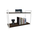 Ver imagem 2 de Nicho Industrial 2 Prateleiras Bahamas Ferro Branco Tampo Amêndoa 60cm
