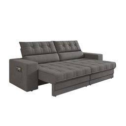 Sofá Oscar Plus 2,06m Retrátil/reclinável Suede Cinza - Xflex - 3