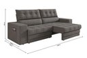Ver imagem 6 de Sofá Oscar Plus 2,06m Retrátil e Reclinável Suede Cinza - Xflex