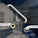 Ver imagem 3 de Barra de Apoio Suporte 40cm Corrimão Antiderrapante Único