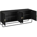 Ver mais imagens de Aparador Buffet para Sala de Jantar 4 Portas Industrial 180cm Alek A03 Nero Preto - Lyam Decor