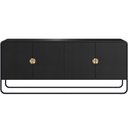 Ver imagem 7 de Aparador Buffet para Sala de Jantar 4 Portas Industrial 180cm Alek A03 Nero Preto - Lyam Decor