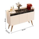 Ver imagem 4 de Aparador Buffet Gold Marmorizado 3 Portas Pés Madeira Maciça Off White/marmore Preto