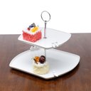 Ver imagem 3 de Porta Doces de Porcelana Birds 2 Andares Branco 18/27 x 25 cm Wolff