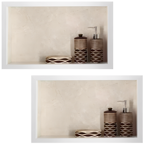 Kit 02 Nicho de Porcelanato Bege Barcel Polido 60x32cm