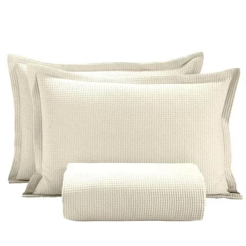 Kit Colcha Casal Döhler Piquet Unicolor Bege