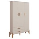 Ver imagem 2 de Guarda Roupa Quarto Infantil Iris com 3 Portas e 1 Gaveta Off White