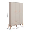 Ver imagem 4 de Guarda Roupa Quarto Infantil Iris com 3 Portas e 1 Gaveta Off White