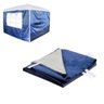 2 Paredes Laterais Tenda Gazebo 3x3 Isolamento 1 Fechada e 1 com Janela Azul Importway Iwpgz-az - 1