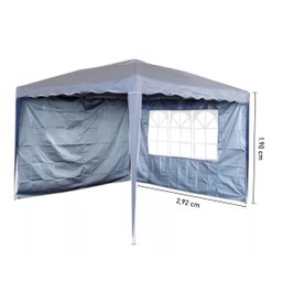 2 Paredes Laterais Tenda Gazebo 3x3 Isolamento 1 Fechada e 1 com Janela Azul Importway Iwpgz-az - 2