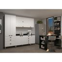 Ver imagem 1 de Armário de Cozinha Compacta 5 Peças com Tampo e Bancada com Painel Cristal Luciane Móveis