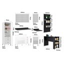 Ver imagem 3 de Armário de Cozinha Compacta 5 Peças com Tampo e Bancada com Painel Cristal Luciane Móveis