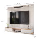 Ver imagem 5 de Painel Atlas para Tv até 70 Polegadas com 2 Gavetas 1 Prateleira Off White/jequitibá - Lukaliam