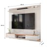 Painel Atlas para Tv até 70 Polegadas com 2 Gavetas 1 Prateleira Off White/jequitibá - Lukaliam - 5