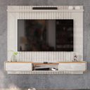 Ver imagem 2 de Painel Atlas para Tv até 70 Polegadas com 2 Gavetas 1 Prateleira Off White/jequitibá - Lukaliam