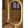 Espelho Oval Orgânico com Luz de Led Branco Quente 80x70 - 1