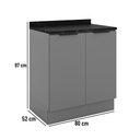 Ver imagem 3 de Balcão Lumina 80 Cm 2 Portas com Tampo 917121-01 Telasul