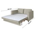 Ver imagem 4 de Sofá Cama Belize 2 Lugares Com Pés de Madeira e Rodízios Bege Claro