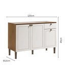 Ver imagem 3 de Balcão Gabinete de Pia para Cozinha 100% MDF Modelo Americano Essência Frise Branco/Cinamomo Fosco