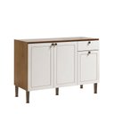 Ver imagem 2 de Balcão Gabinete de Pia para Cozinha 100% MDF Modelo Americano Essência Frise Branco/Cinamomo Fosco