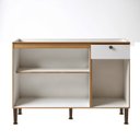 Ver imagem 4 de Balcão Gabinete de Pia para Cozinha 100% MDF Modelo Americano Essência Frise Branco/Cinamomo Fosco