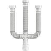 Sifão Sanfonado Universal, Branco, Triplo - HERC - 1