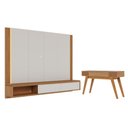 Ver imagem 1 de Conjunto de Buffet e Painel para TV Casa Prisma 75 Polegadas 217cm MDP MDF Off White Matte Freijo