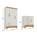 Ver imagem 4 de Quarto Infantil Completo Soninho 5 Portas 6 Gavetas Branco/cinamomo - Panorama Móveis