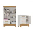 Ver imagem 2 de Quarto Infantil Completo Soninho 5 Portas 6 Gavetas Branco/cinamomo - Panorama Móveis
