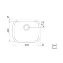 Ver imagem 3 de Cuba de Embutir Tramontina Lavínia 48 Bl Acetinado 48x34 Cm Aço Inox