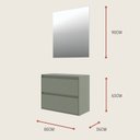 Ver imagem 3 de Gabinete para Banheiro com Espelheira 80cm Mdf Verde Dubai - On Móveis