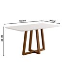 Ver imagem 3 de Mesa Jantar Largha 160cm x 83cm Vidro Livia Branco/Ambar/Off White