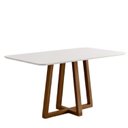 Ver imagem 2 de Mesa Jantar Largha 160cm x 83cm Vidro Livia Branco/Ambar/Off White