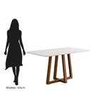 Ver imagem 4 de Mesa Jantar Largha 160cm x 83cm Vidro Livia Branco/Ambar/Off White