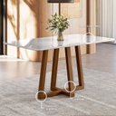 Ver imagem 5 de Mesa Jantar Largha 160cm x 83cm Vidro Livia Branco/Ambar/Off White