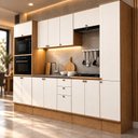 Ver imagem 1 de Cozinha Modulada Completa Compacta 14 Portas Vivace Cinamomo/Off White